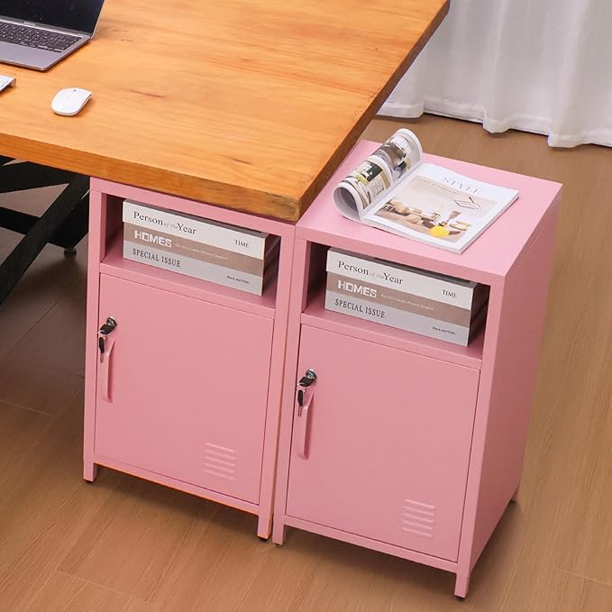 ALBAD Compact Metal Nightstand