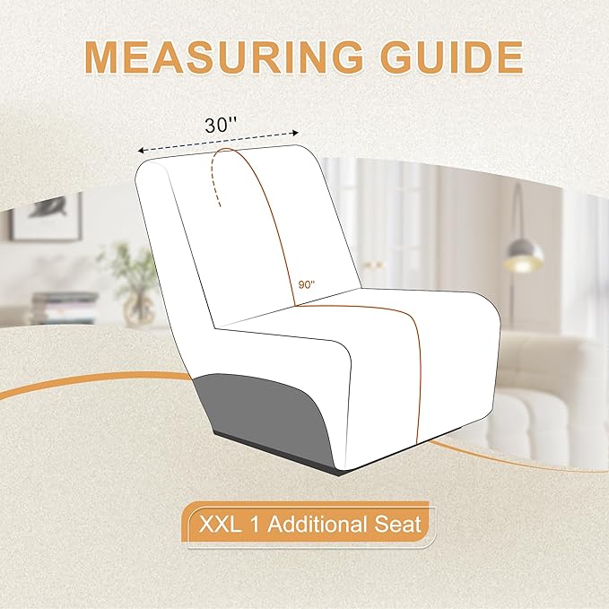 HDCAXKJ 100% Waterproof Reclining Sectional Couch Covers L Shape Recliner Sofa