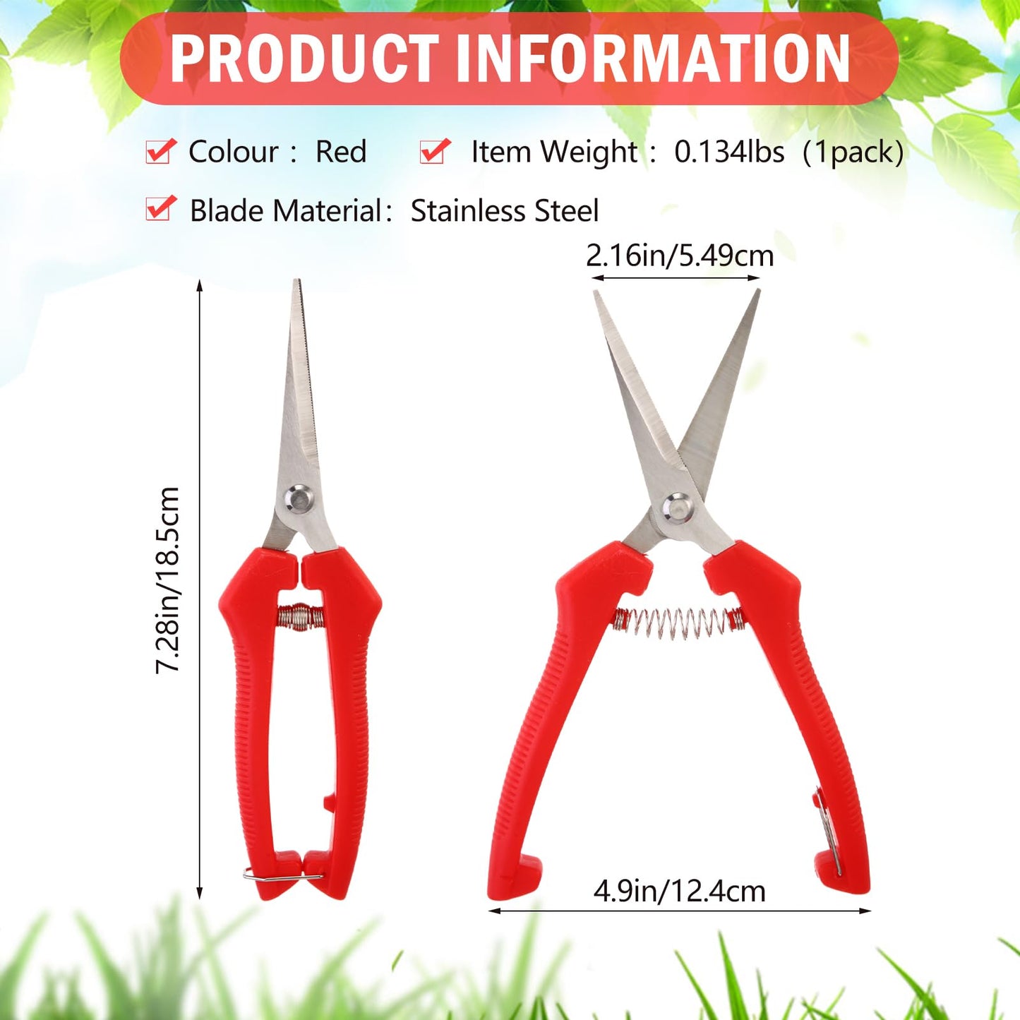 Lasnten 20 Pcs Bud Trimming Scissors Bulk 7.2 Inch Pruning Shears Garden Scissors for Precise Cut Bonsai Gardening Hand Pruner with Straight Stainless Steel Blade Pruning Snip for Flower Plant(Red)