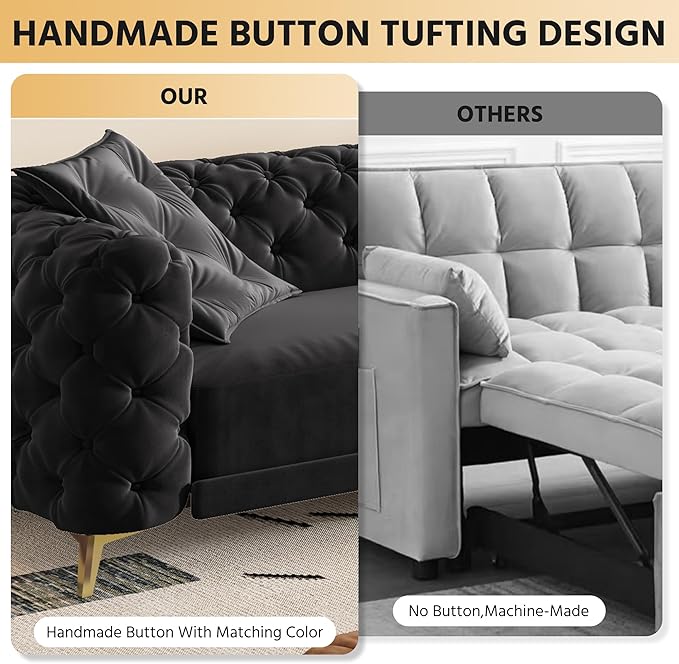 97.7" Convertible Queen Sleeper Sofa