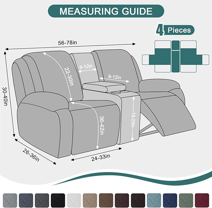 Ruaozz Stretch Loveseat Recliner Covers