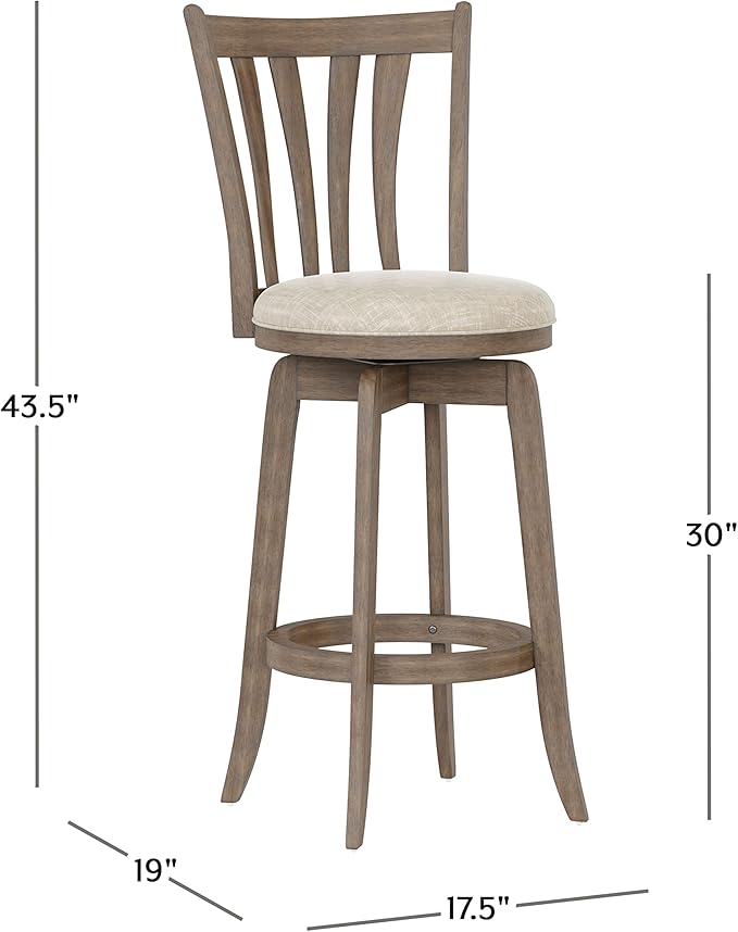 Hillsdale 29.5" Savana Wood Swival Bar Height Stool