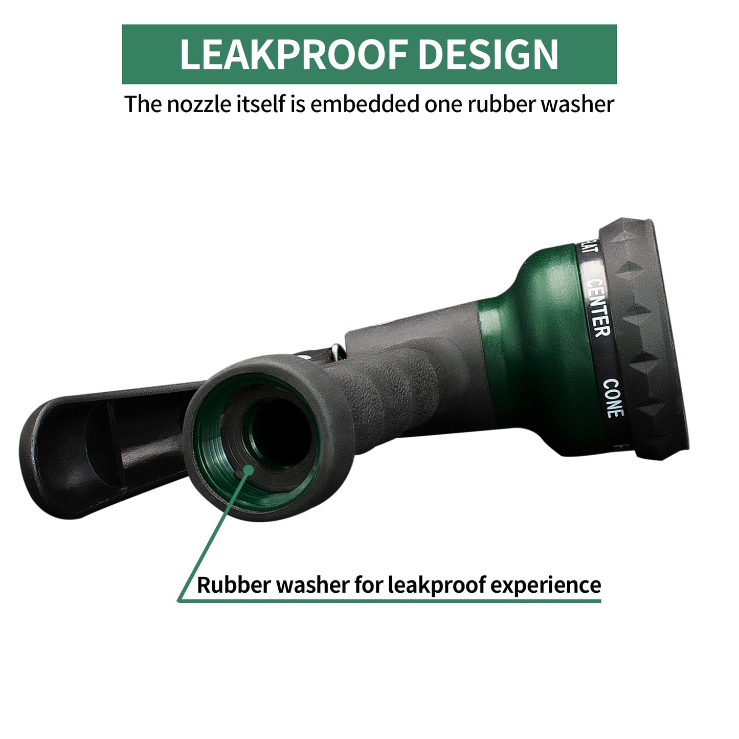 AUTOMAN Garden Hose Nozzle 2PK, ABS Water Spray Nozzle with 7 Adjustable Patterns, Slip Resistant for Watering Plants, Lawn, Garden, Washing Cars, Cleaning, Showering Pets & Outdoor Fun
