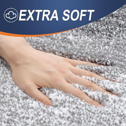 OLANLY Bathroom Runner Rugs Mat 70x24, Extra Soft Absorbent Microfiber Bath Rugs, Rubber Backing, Quick Dry, Washable Long Bath Mats for Bathroom Floor, Tub and Shower, Home Decor Accessories, Grey