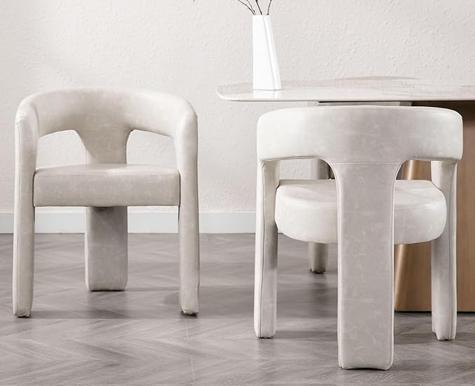 VESCASA Faux Leather Barrel Dining Chair