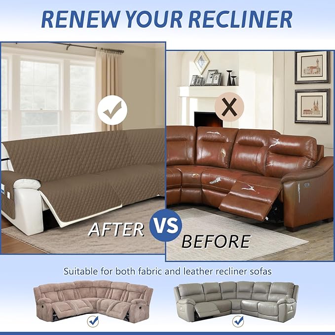 Arfntevss Recliner Sectional Couch Covers Waterproof L Shape Sofa Cover