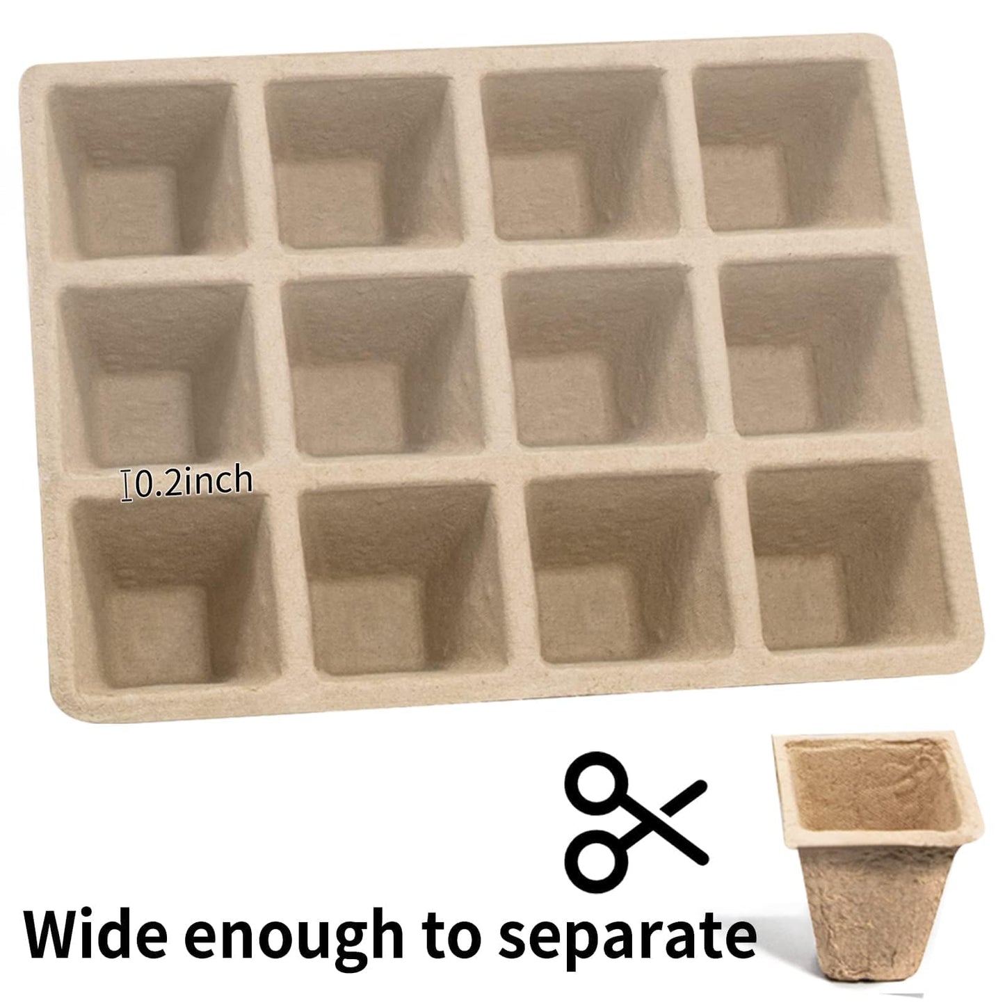 SYITCUN 480 Cells Seed Starter Tray, 40 Pack Biodegradable Seed Starter Kit, Peat Pots for Seedlings with 400 Plant Labels, 2 Seed Planting Tool and 1 Spray Bottle