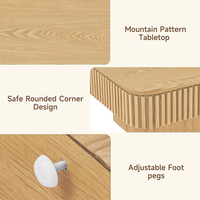Lift Top Coffee Table for Living Room, Rectangle Handmade Solid Wood Strips