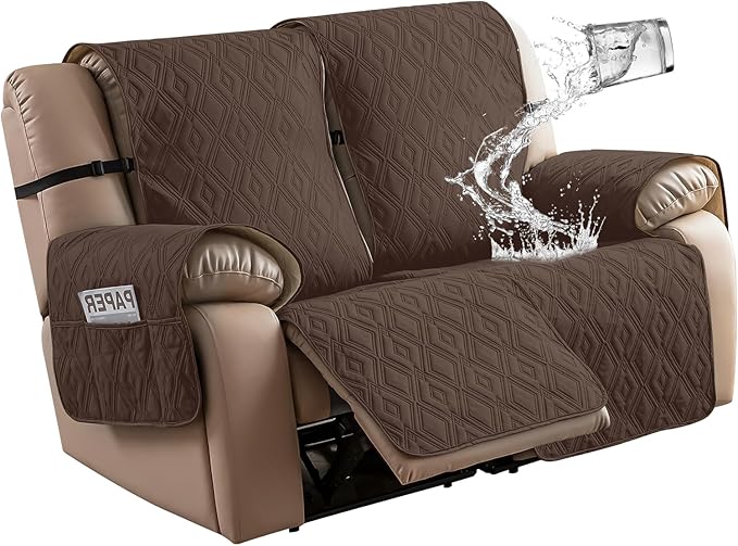 Genina Waterproof Loveseat Recliner Cover Non-Slip, Sofa Cover