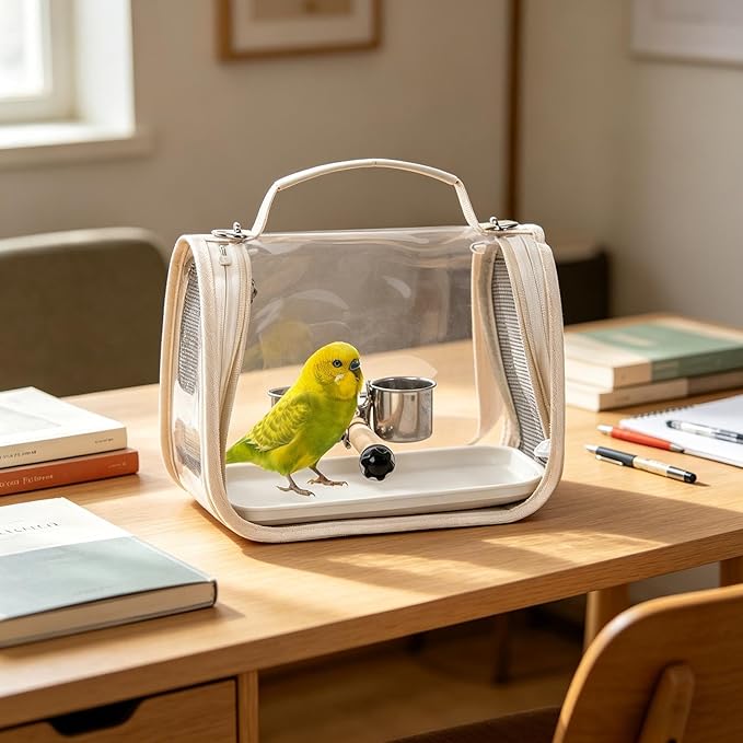 Bird Carrier - Transport Bag for Bird with Perch,Lightweight Parakeet Cage,for Parrot Parakeet Cockatiel Conure Cockatoo Outdoor Travel Camping Road Trip Vacation