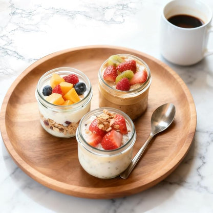 Overnight Oats Containers with Lids, 10oz Wide Mouth Mason Jars with Lids, 6 Pack Glass Jars with Airtight lid for Chia Pudding Yogurt Salad, Meal Prer Oatmeal Jars, Pink