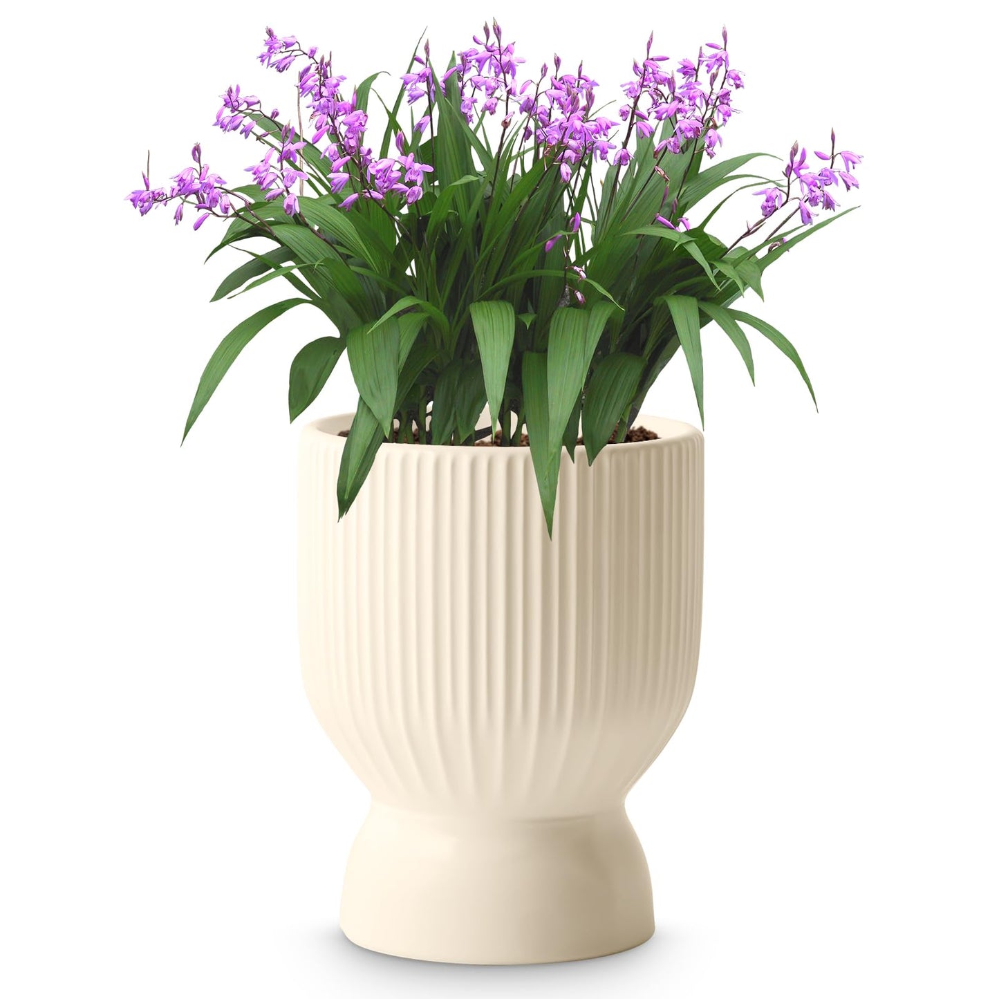OXART 5.6 Inch Plant Pot, Ceramic Planters for Indoor Plants, Large Indoor Plant Pot with Drainage Holes, Flower Pots, Decorative Pots for Flowers & Herbs, Yellow