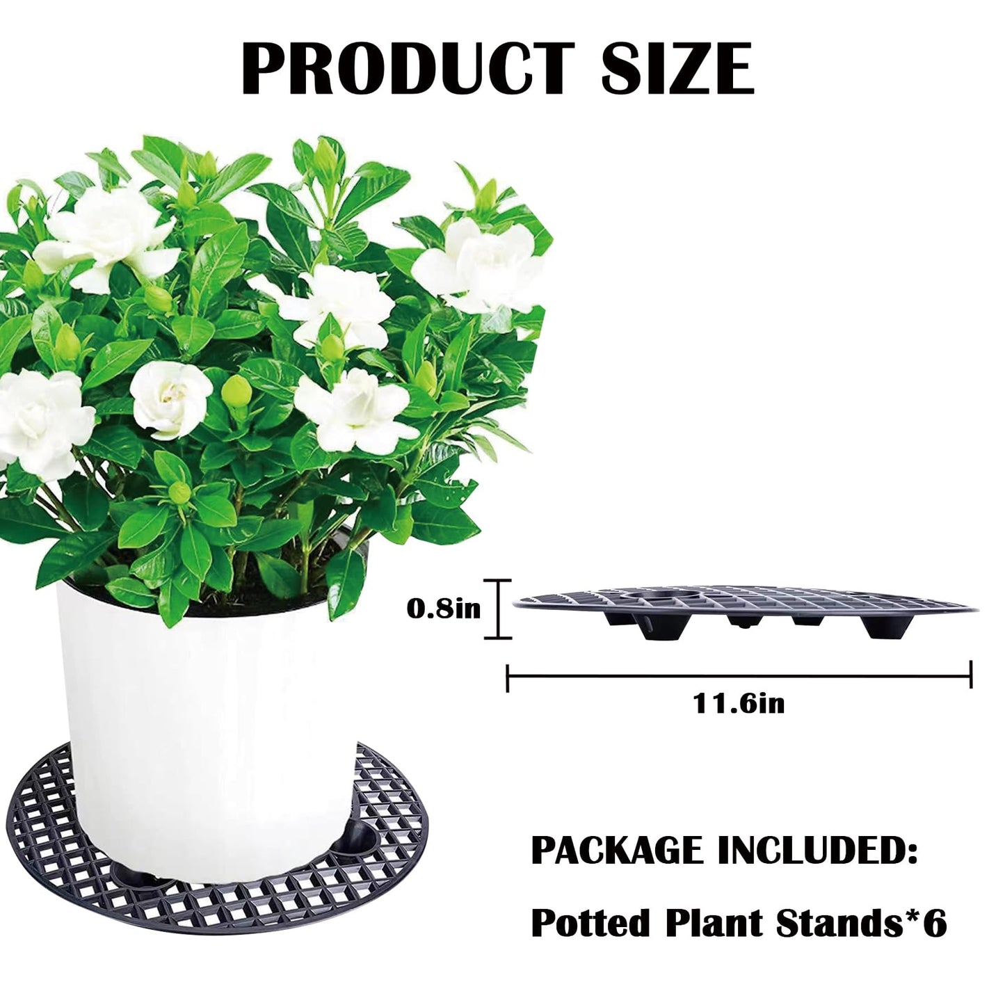6 Pcs Potted Plant Stands,12 inches Perfect Trivet Plant Level Pot Elevator for Indoor Outdoor Garden Flower to Prevent Rot and Damage on Deck or Patio Floors Short,Provide Plants Airflow and Drainage