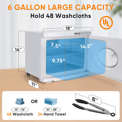 ROMECH 23L Hot Towel Warmer Cabinet, Professional Towel Heater with LED Temperature Display Setting, Extra Large Capacity Towel Warmers for Spa Massage Salon Home (White, 23L)