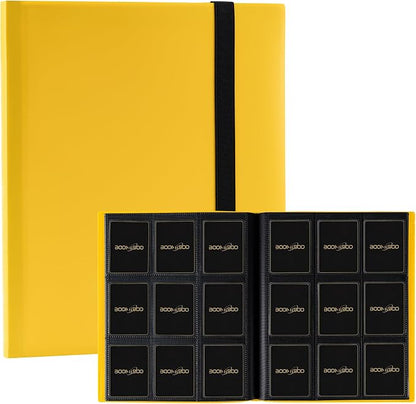 Card Binder 9 Pocket Storage 360 Card Binder,Trading Card Binder Senior and Sturdy Side-Loading Album,Intended For YuGiOh,MTG, TCG,Game Cards & Baseball Card Binde,（Yellow）