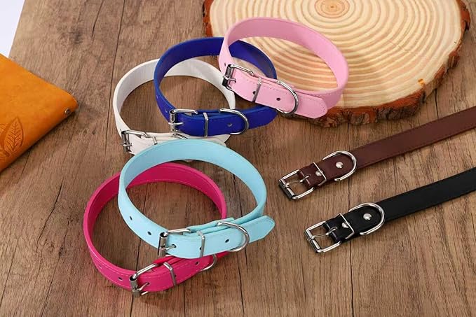 Brown Soft Leather Dog Collar for Small,Medium, Large Dog, Comfortable and Adjustable (Wide: 0.55'' for Dog's Neck: 9''~12'', Brown, S)