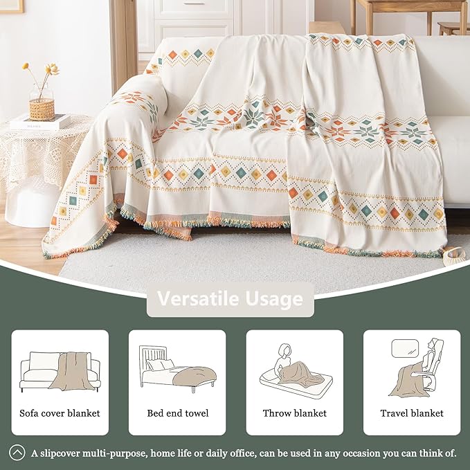 DREAMINGO Couch Cover Boho Washable Sofa Covers