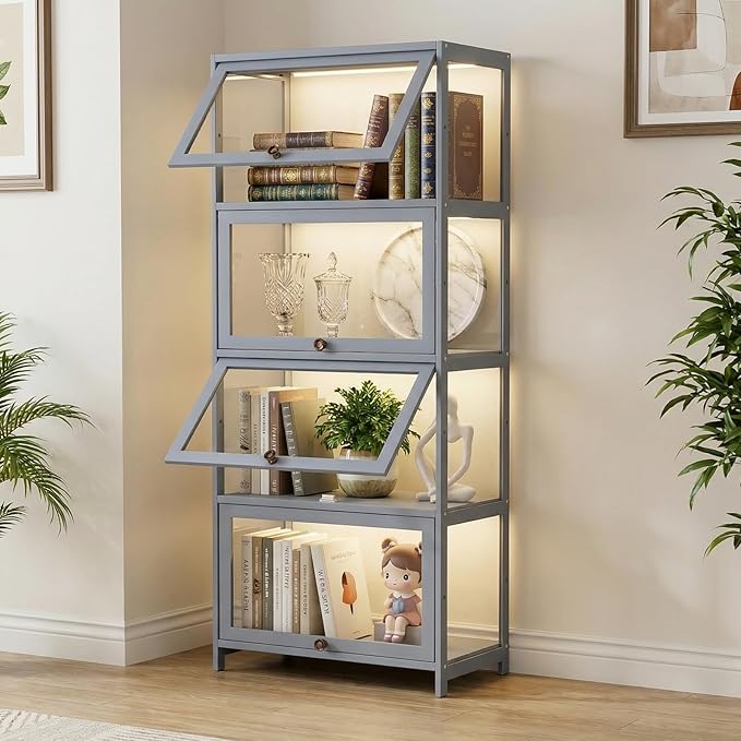 Magshion Display Cabinet, 4-Tier Curio Cabinet