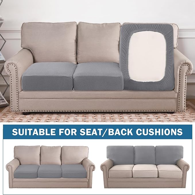 Water Repellent Couch Cushion Cover 3 Pieces Sofa Seat Cushion Covers, Stretch
