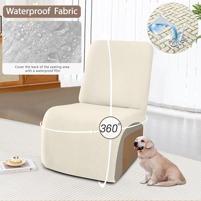 ALIECOM 100% Waterproof Recliner Sectional Couch Covers L Shape Stretch Corner