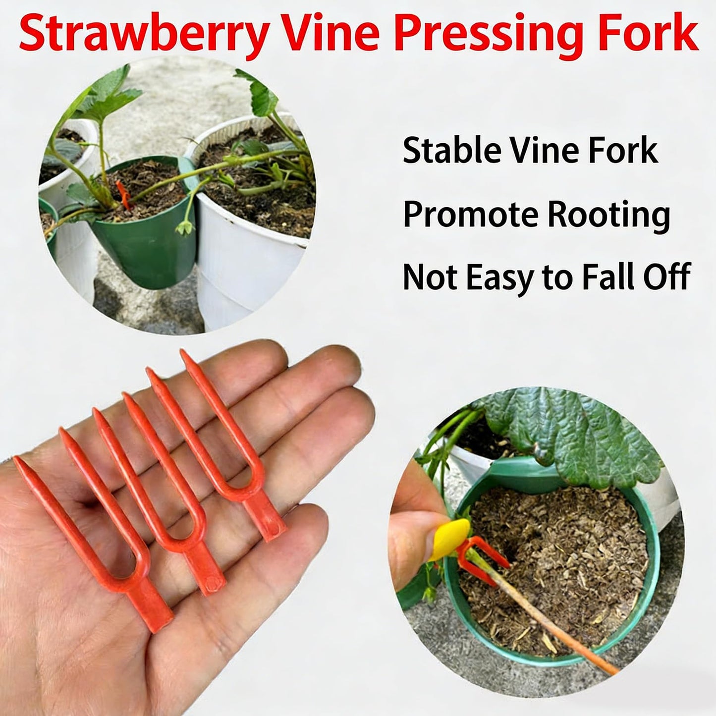 Strawberry Propagation Cups with Runner Forks Breathable Nursery Pots for Root Rot, Food Grade Greenhouse Seedling Cups for Balcony and Garden