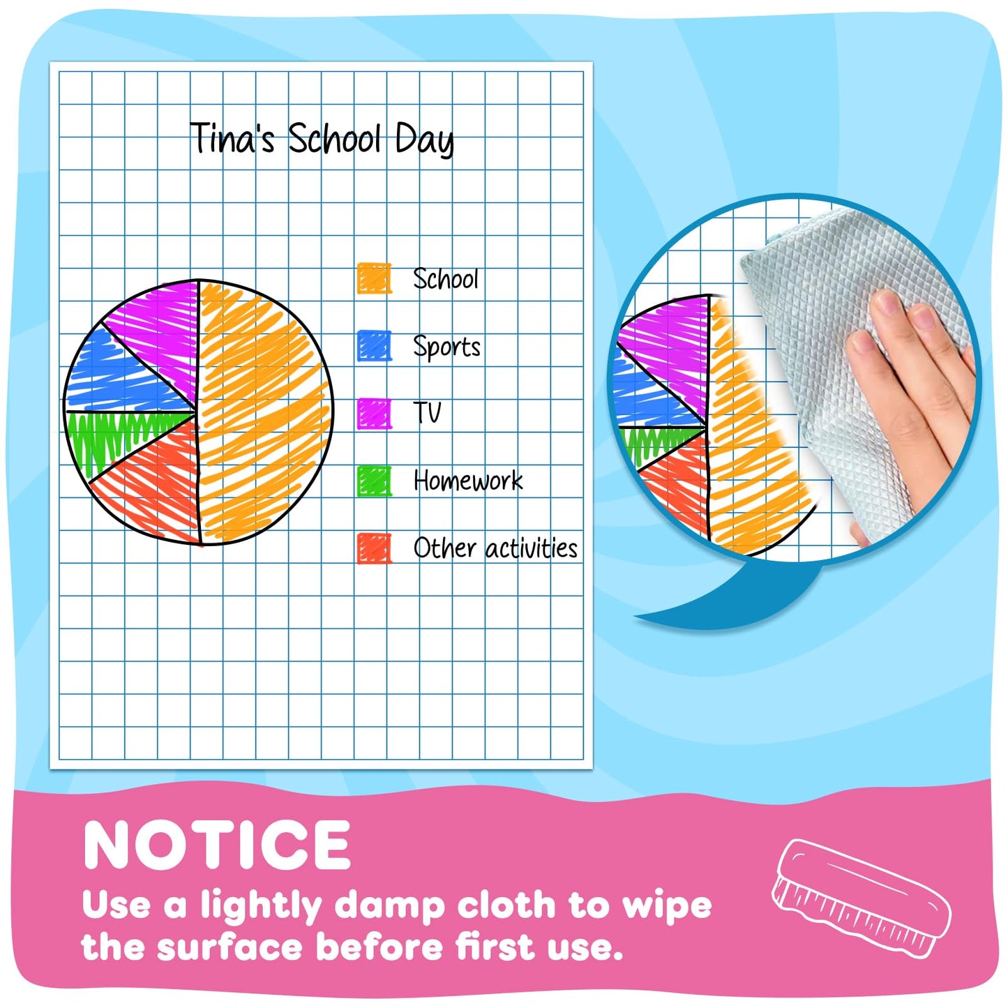 PraxiKidy Magnetic Graph Grid Paper,21.3" x 16.5" Dry Erase Chart Paper for Whiteboard Homeschool Essentials Teacher Must Haves,Math Classroom Teaching Supplies