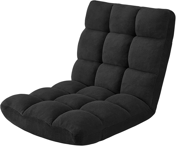 Folding Floor Gaming Chair, 14-Position Adjustable Backrest, Skin-Friendly