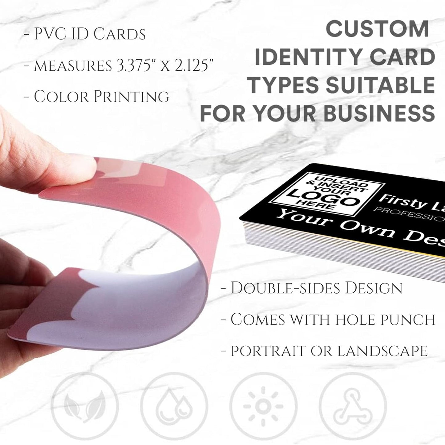 Custom Id Badge, Personalized Employee Photo Identification Card with Lanyard, Durable ID Card for Office Worker Doctor Nurse Student-Vertical-Template9