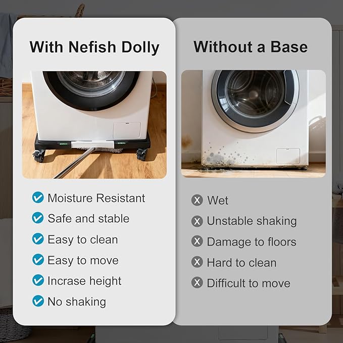 Nefish Furniture Dolly Adjustable Mini Fridge Stand