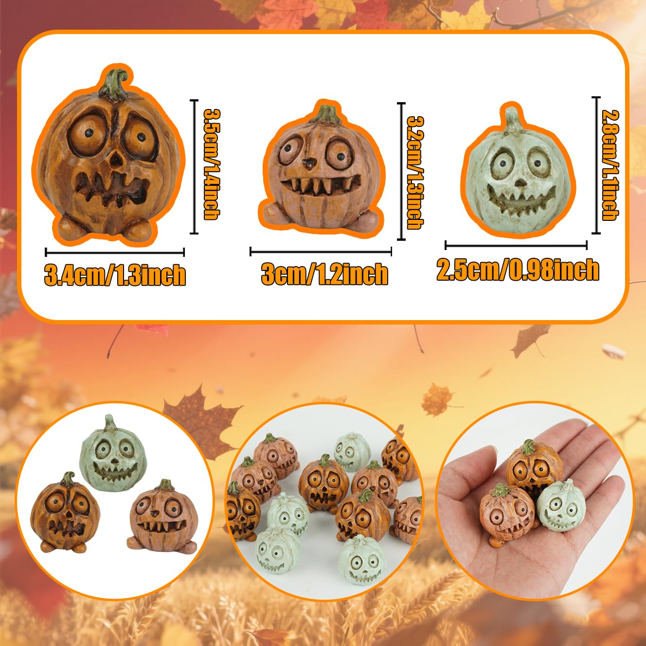 U WONDERFUL Mini Pumpkins Fall Decorations - 12PCS Halloween/Thanksgiving Small Pumpkins Plant Decorations for Pots, Fall Table Decor for Home, Farmhouse, Harvest Table Centerpiece