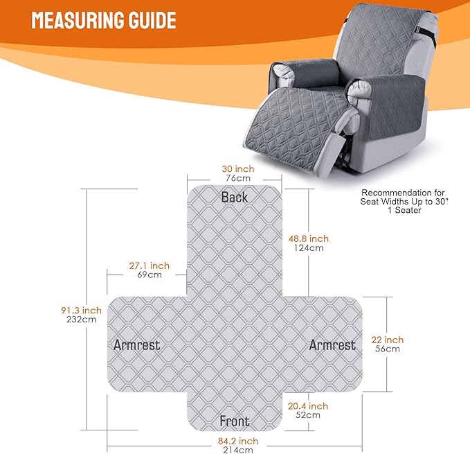 VANSOFY 100% Waterproof Recliner Chair Covers, Recliner Cover Non-Slip Dog