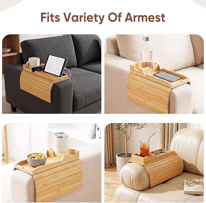 Bamboo Couch Arm Tray Table