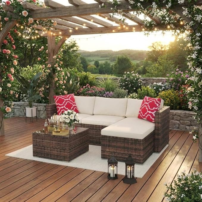 5-Piece Outdoor Sectional Sofa Set, Outdoor Patio Set Sectional Sofa,