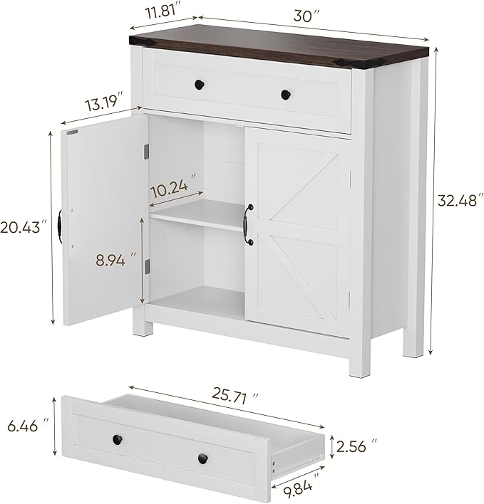 Semiocthome Farmhouse Sideboard Buffet Cabinet