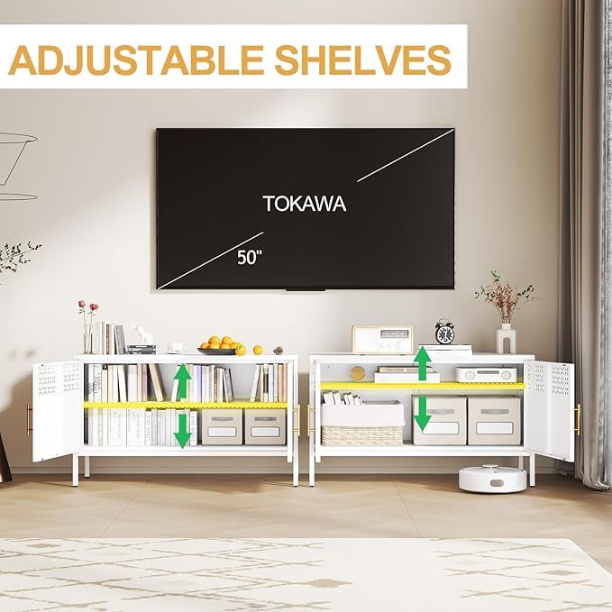 Tokawa Metal Storage Cabinet, 2-Door Short Locker Cabinets