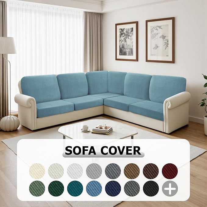 Arfntevss Sectional Couch Covers L Shape Couch Cushion Covers Slipcovers Fitted