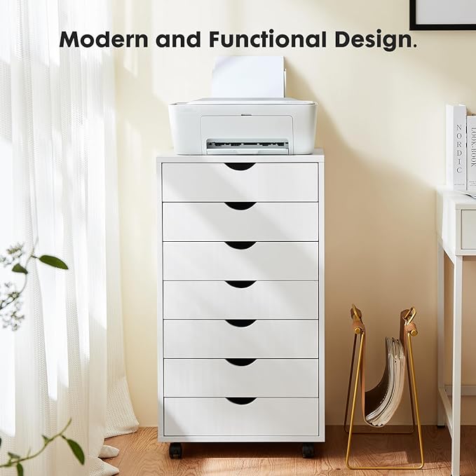 OLIXIS 7 Drawer Mobile File Cabinet Under Desk Storage Organization