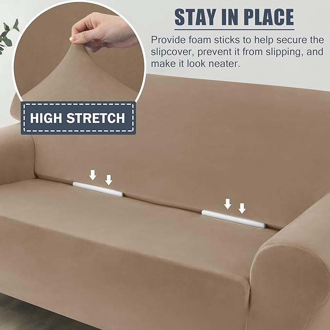 Stretch Sofa Slipcover, Soft Thick Velvet Couch Sofa Cover Furniture Protector