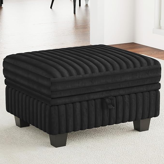 Belffin Corduroy Fabric Ottoman