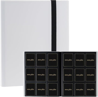 Card Binder 9 Pocket Storage 360 Card Binder,Trading Card Binder Senior and Sturdy Side-Loading Album,Intended For YuGiOh,MTG, TCG,Game Cards & Baseball Card Binde,(White）