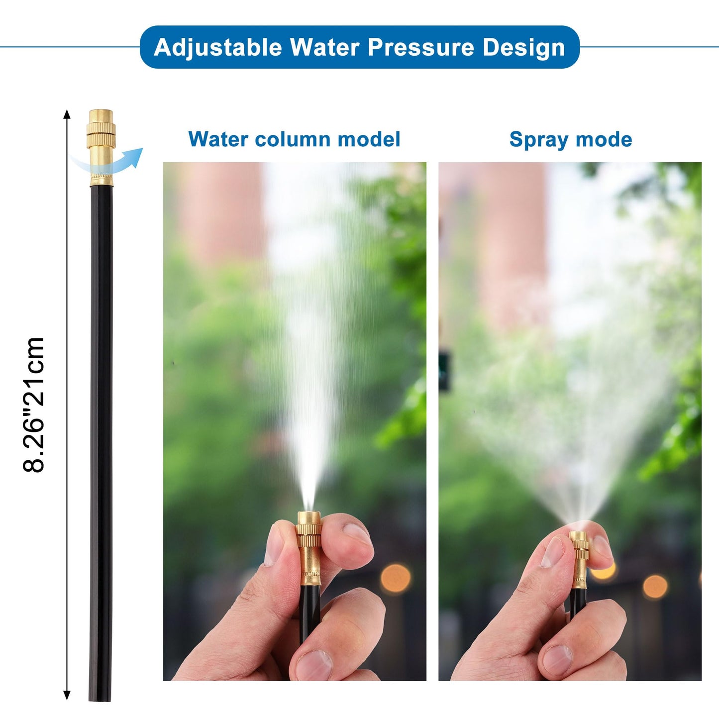 Mornajina Automatic Drip Irrigation Kits Garden Irrigation System, Includes 50FT 5/16 inch Irrigation Tubing Hose & 15Pcs 360° Bending Dropper Atomizing Mist Nozzles Tee for Garden Watering System