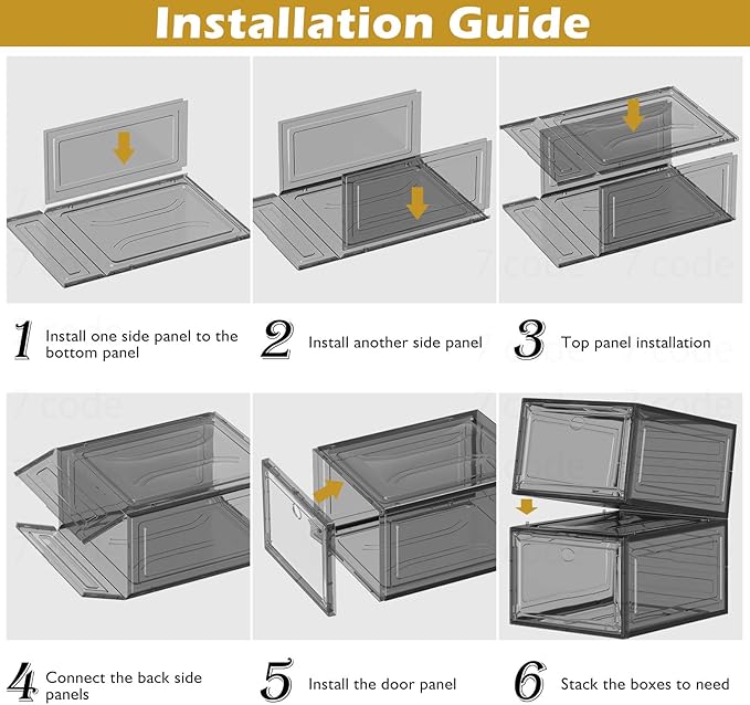 7 code Thicken & Sturdy Clear Shoe Storage Organizer