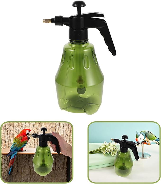 ORFOFE Parrot Bath Misting Bottle 1.5l Handheld Adjustable Nozzle Sprayer Portable Plastic Bird Bath for Indoor Pet Bathing and Cage Cleaning
