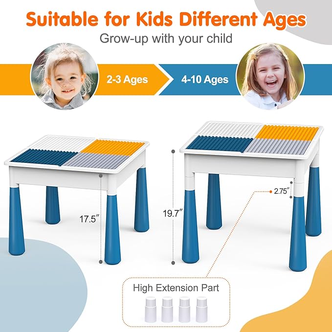 Arscniek Toddlers Activity Table 7 in 1 Kids Activity Tables and Chair Set