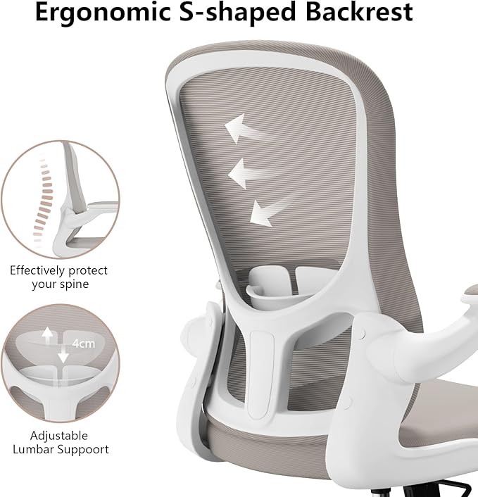 Ergonomic Office Chair, Comfort Swivel Home Office Task Chair, Breathable Mesh