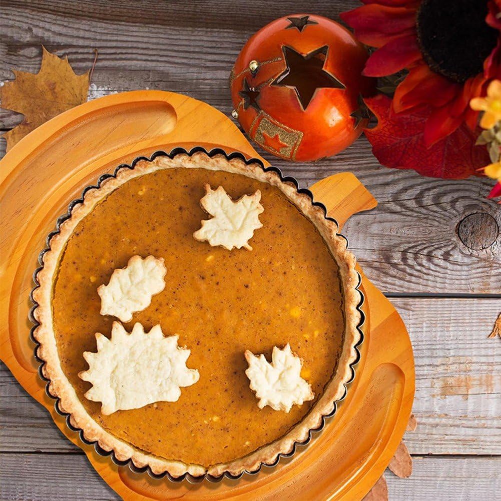 Vbsqic Halloween Pumpkin Tray Wooden Pumpkin Platter Party Cheese Platter Serving Tray Plate,Dried Fruit Dessert Tray for Home Halloween