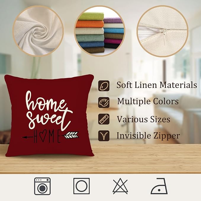 YCOLL Christmas Pillow Covers 18x18 Set of 4, Modern Sofa Throw Pillow Cover