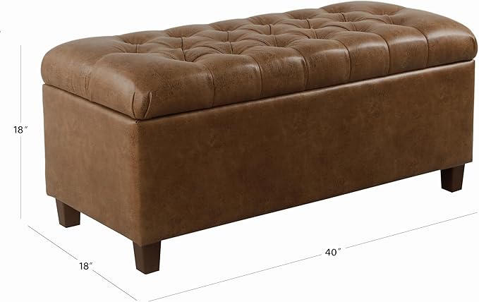 Homepop Home Decor | Button Tufted Storage Bench | Ottoman Bench