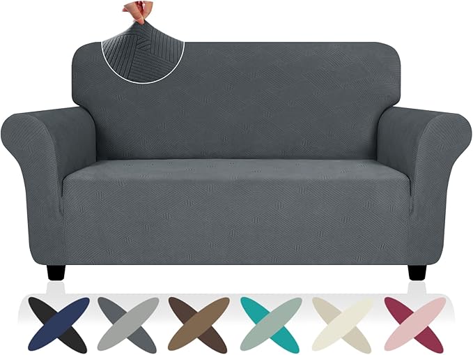ZNSAYOTX Super Stretch Loveseat Covers, New Striped Love Seat Slipcover