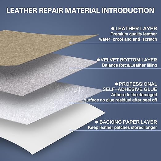 Self Adhesive Leather Repair Patch Kit, 31.4 in x 16 in Large Vinyl Leather